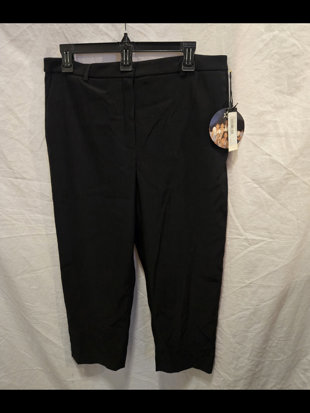 Womyn Black Cropped Dress Pants